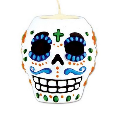 Day Of The Dead Male Skull Tea Light Holder