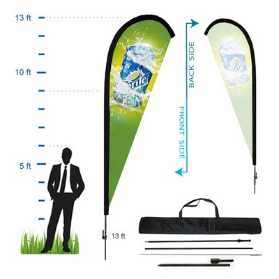 13' Teardrop Shaped Advertising Flag w/Single Sided Print (Kit 3)