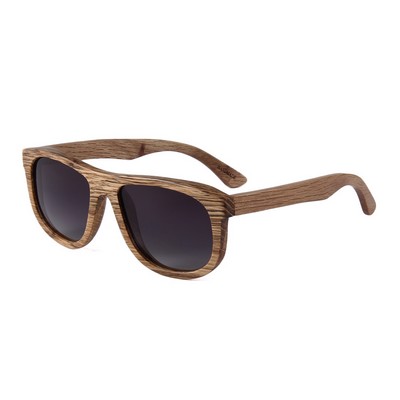 Black Duwood Sunglasses - Gradient Gray Polarized Lenses - Beech Wood Frames