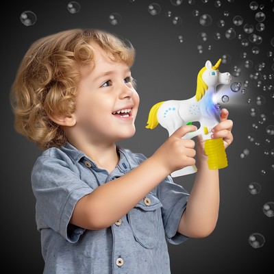 Magical White Unicorn LED Bubble Gun