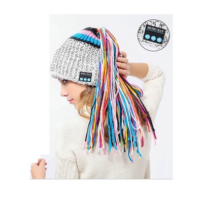 Ladies Bluetooth Music Beanie Bluetooth Music Hat w/ Tail