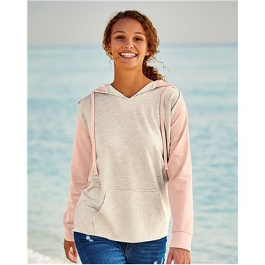 MV® Sport Women's French Terry Hooded Pullover w/Colorblocked Sleeves