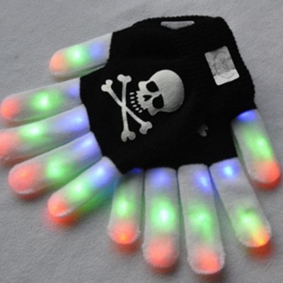 One Pair Led Skull Flash Gloves