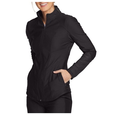 Cherokee Women's Form Mesh Accent Zip Front Jacket