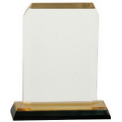 3 1/2" x 5 1/2" Gold Clipped Corner Impress Acrylic Award