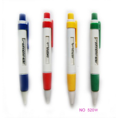 Retractable Ballpoint Pen w/Clear Advertising Window