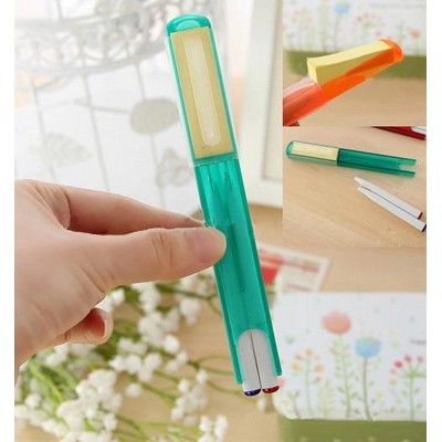 2-in-1 Promotional Plastic Ball-point Pen Case w/Memo-pad