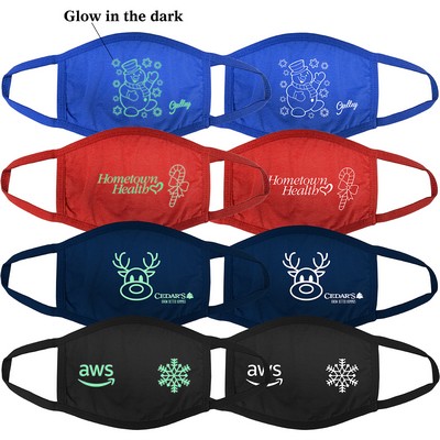 Cotton Face Mask - Glow in the dark logo