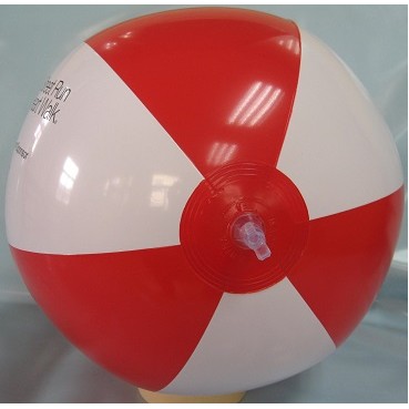 12" Inflatable Alternating Red & White Beach Ball