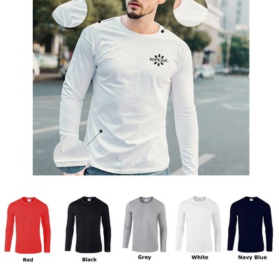 Men's 6.35 oz. Slim-Fit Long-Sleeve Crewneck Cotton T-Shirt