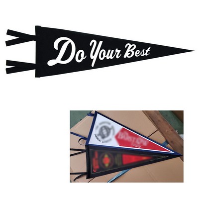 Full Color Imprint Premium Felt Pennant W/ Strings