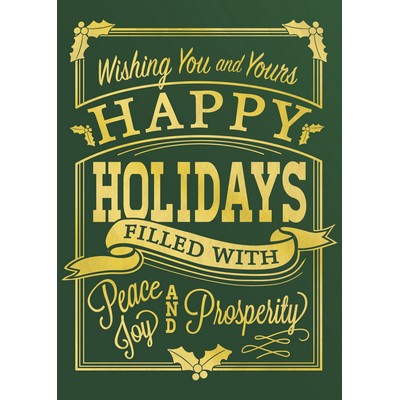 Classic-Happy Holidays Vintage Holiday Greeting Card