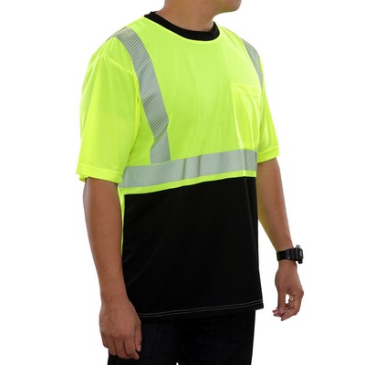 2-Tone Safety Short Sleeve Shirt with Pocket - 3M™ Scotchlite™ Reflective/Fluorescent Yellow-Green