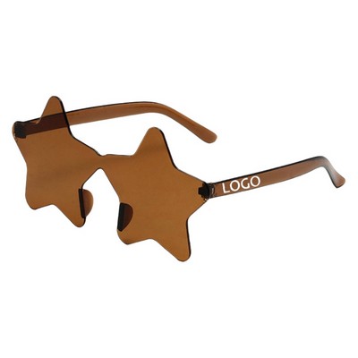 Star Shaped Rimless Sunglasses for Traveling