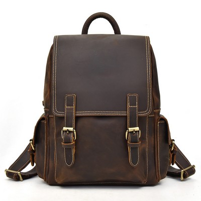 College Book Leather Backpacks