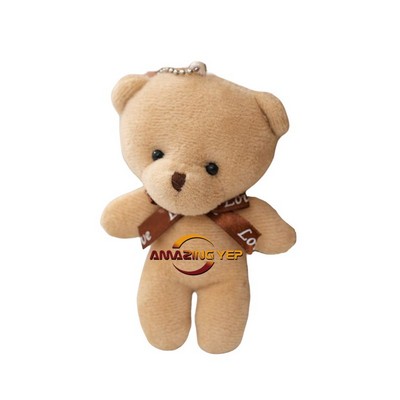 4" Plush Keychain Simulation Key Tag - Bear