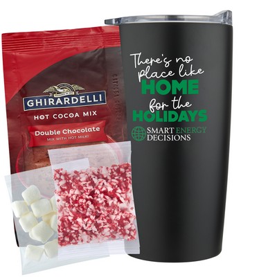 Promo Revolution - 20 Oz. Vacuum Sealed Straight Tumbler Gift Set w/Ghirardelli® Hot Chocolate Kit