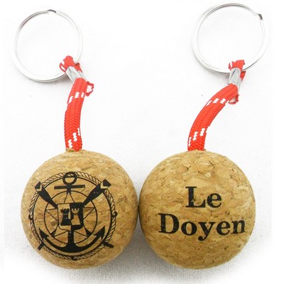 Float Cork Ball Keychain