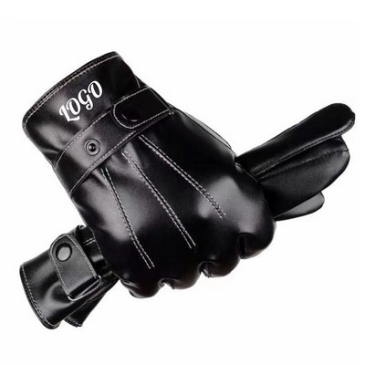 Winter Leather Thermal Gloves