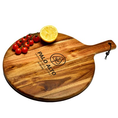 12" Diameter Round Acacia Serving Board