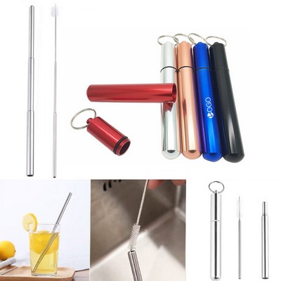 Telescopic Stainless Steel Straw Kit