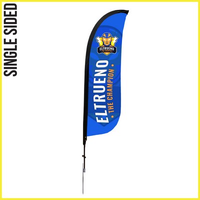 (Large Quantity) 9' Feather Flag - Single Sided w/ Spike Base (Small) - Made in the USA