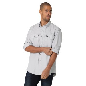 Wrangler® Performance Men's High Rise Gray Long Sleeve Shirt