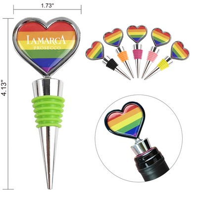 Zinc Wine Stopper Custom Rainbow Logo