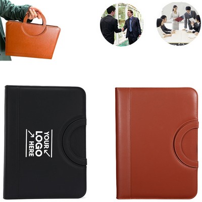 Zippered A4 Business Padfolio w/Handle & Writing Pad