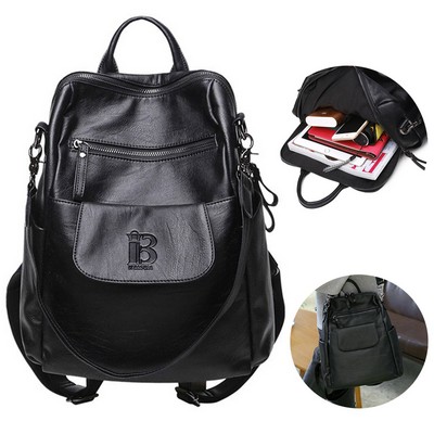 Large Fashion PU Leather Backpack Purse