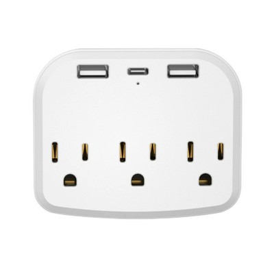 3 Outlet Extender w/3 USB Power Strip