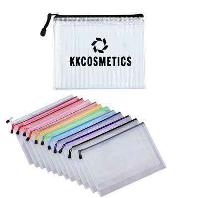 Mesh Zipper Pouch Document Bag