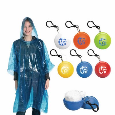 Poncho Raincoat Ball Keychain