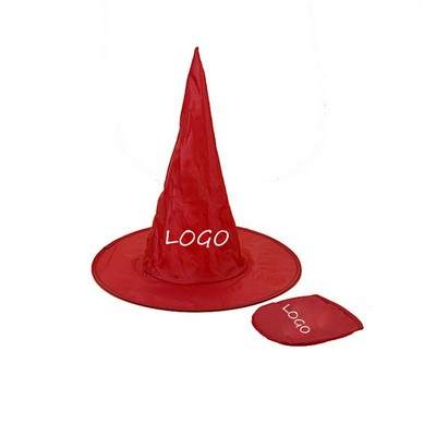 190T Polyester Foldable Halloween Witch Hat w/Pouch