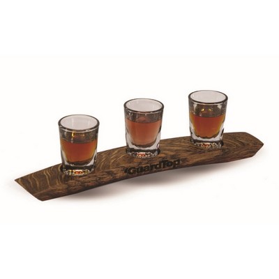 Wine Barrel Whiskey/Scotch Flight Walnut Brown