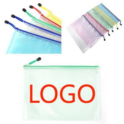 Waterproof And Durable Plastic Zipper Document Bag