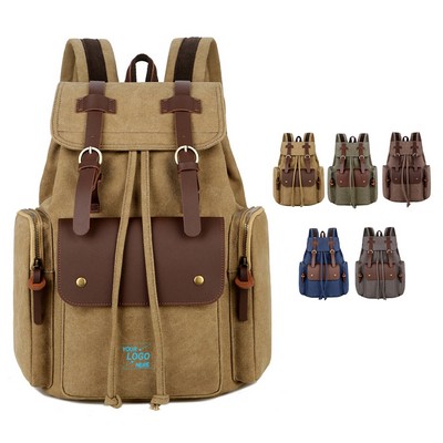 Vintage Canvas Leather Backpack