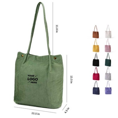 Corduroy Single Shoulder Portable Canvas Bag