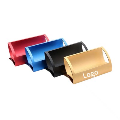 Q-shaped Desktop Metal Business Card Holder