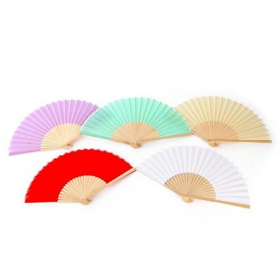 Natural Bamboo Folding Fan Eco Friendly Handheld Wooden Fan