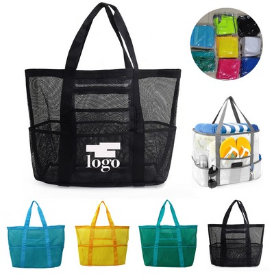 Mesh Oversize Tote Beach Towel Bag