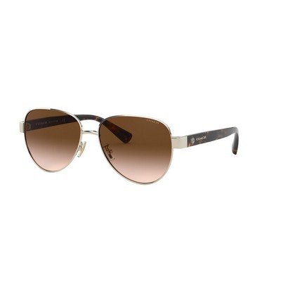 57 Mm Coach® Women's Gold/Brown Sunglasses