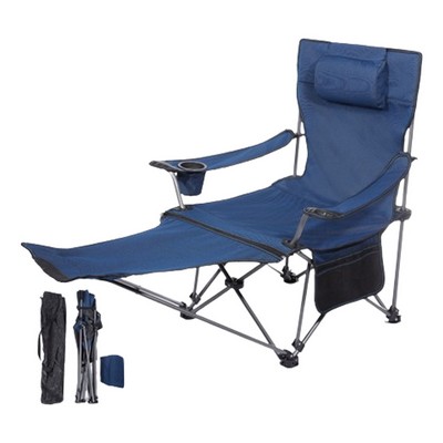 Reclining Folding Camping Chair with Cup Holder