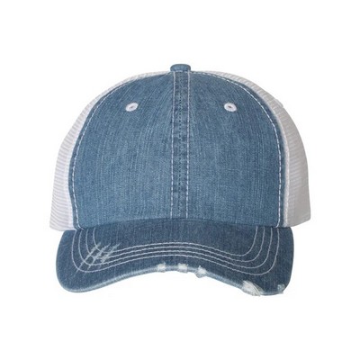 Mega Cap™ Herringbone Contrast Stitch Trucker Cap