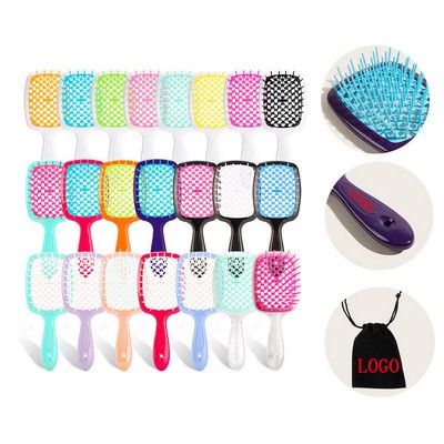 Hollow Out Hair Brush Vented Styling with flannelette bag