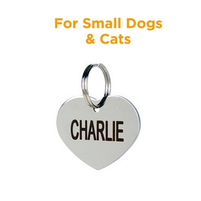 Small Size Metal Heart Shape Pet ID Tags Dog And Cat Tag For Small Size Dogs and Cats