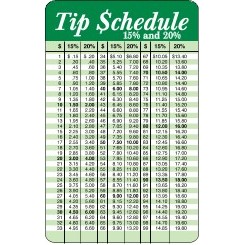 4 Color Process Loyalty Cards w/Tip Schedule