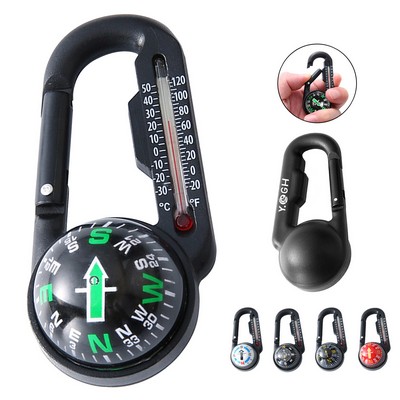 Carabiner Compass With Thermometer