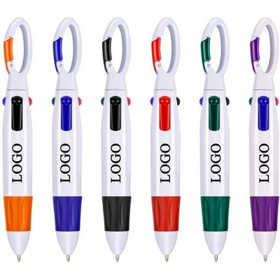 Four Color Carabiner Portable Pen