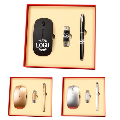 Business Gift Set Pen/Mouse/Usb Drive